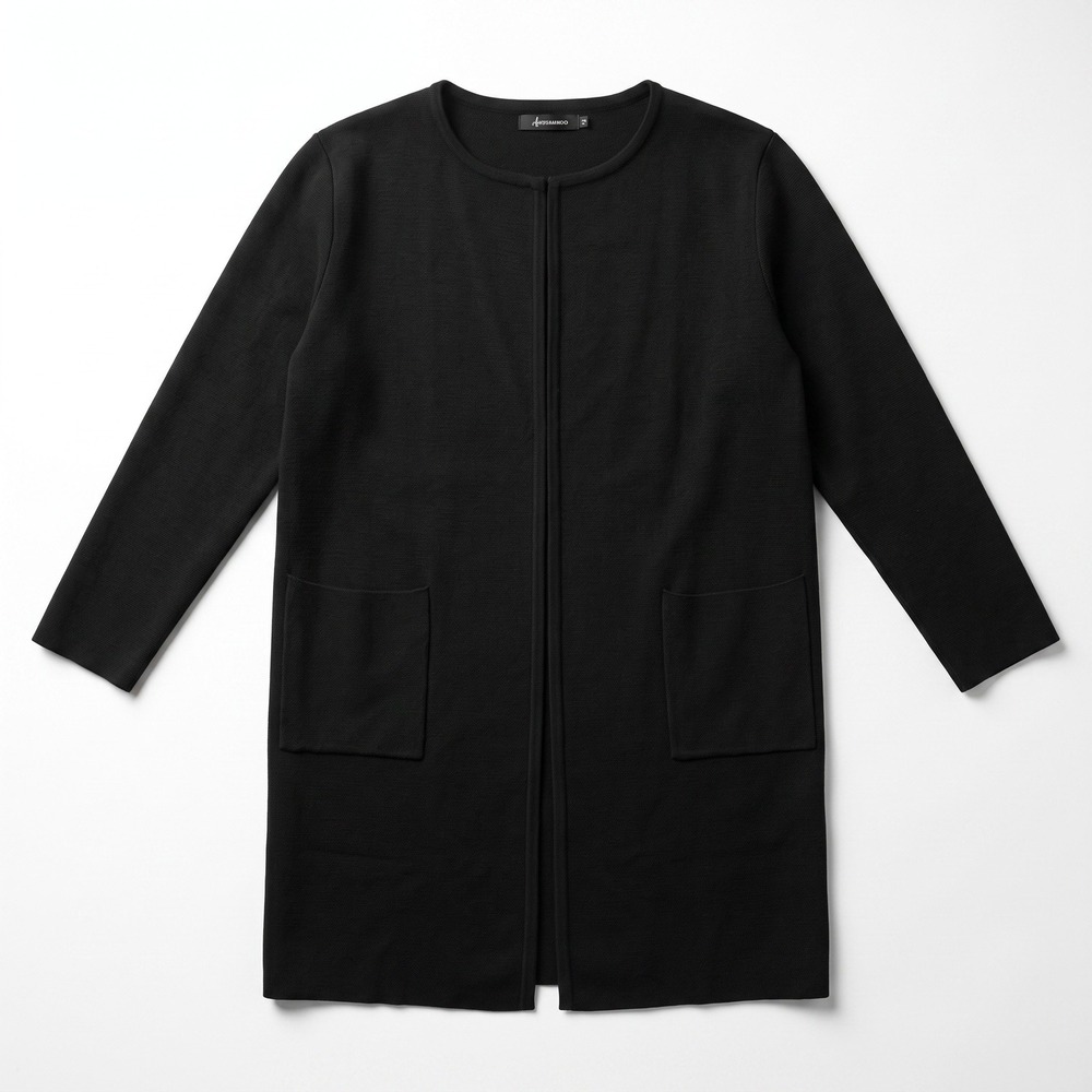 ANRABESS 2XL Black Long Duster Open Front Cardigan NWT Boho